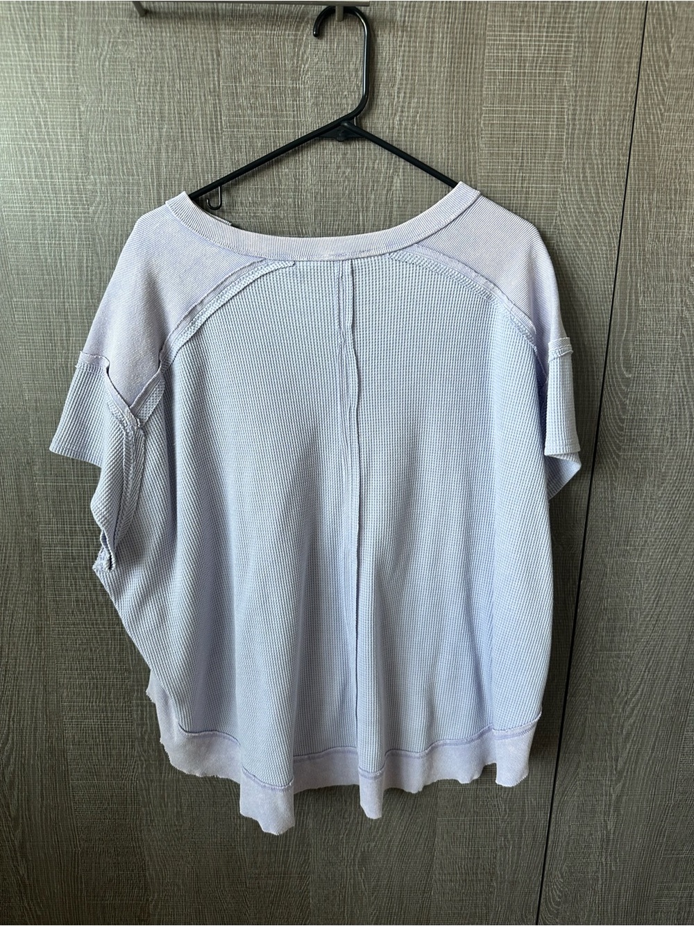 Lavender V-Neck Women's waffle knit Top - Picture 2 of 3